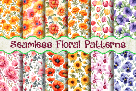Download Seamless Flowers Patterns - Seamless flowers Collection