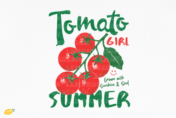 Download Tomato Girl Summer PNG Retro Fruit Quote - Png Collection