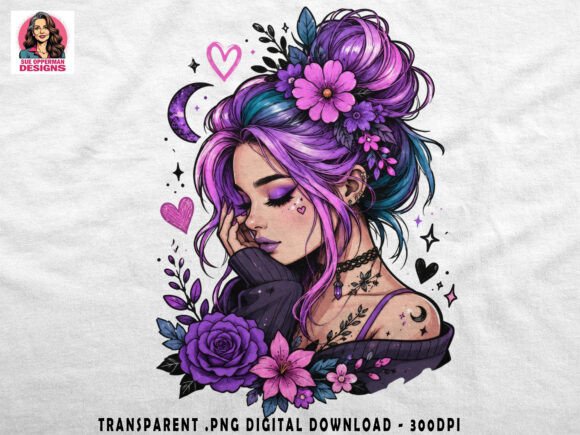 Download Purple Goth Beauty | Floral PNG - Png Collection