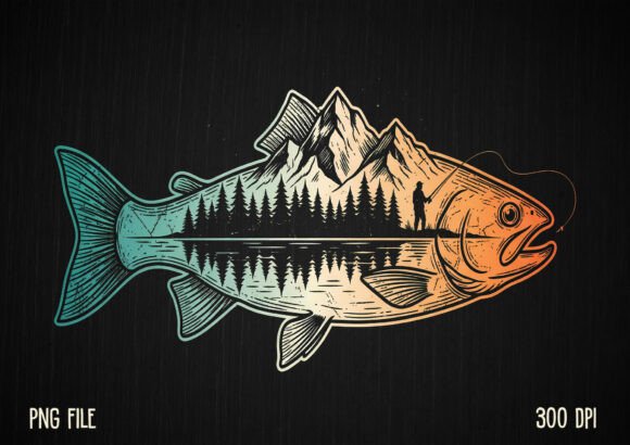 Download Bass Fishing Mountain Nature Outdoor PNG - Png Collection