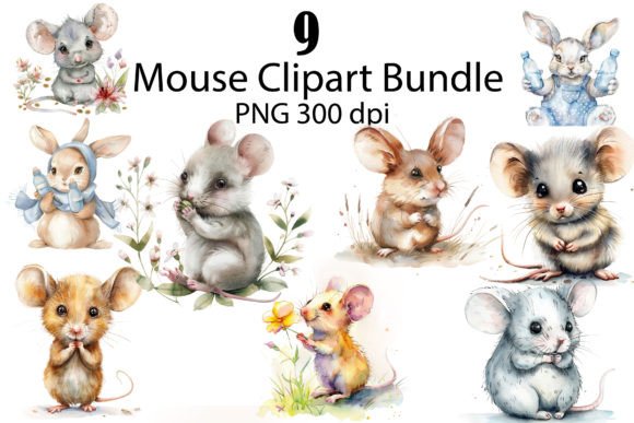 Download Watercolor Mouse PNG Clipart ,Cute Mice - Png Collection