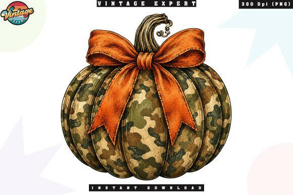 Download Camo Pumpkin Orange Bow PNG - Png Collection