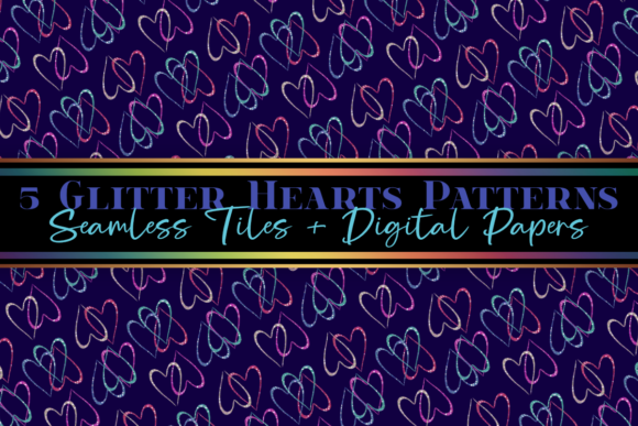 Download Glitter Hearts Valentines PNG Pattern - Png Collection