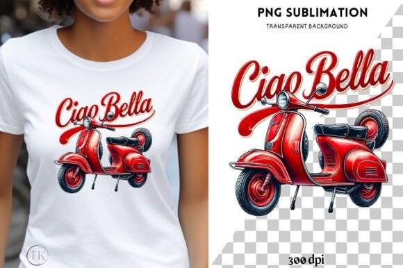 Download Ciao Bella Italian PNG | Red Scooter - Png Collection