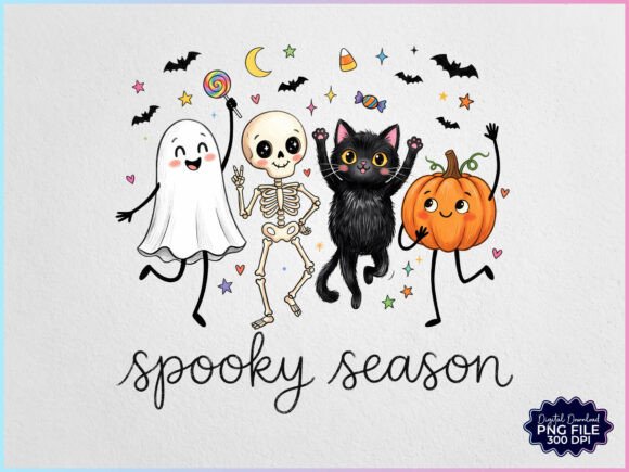 Download Spooky Season Doodles Characters PNG - Png Collection