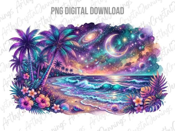Download Celestial Galaxy Tropical Beach PNG - Png Collection