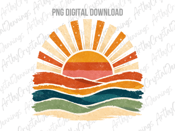 Download Vintage Sea Retro Ocean Sun Summer PNG - Png Collection