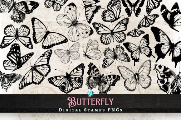 Download Butterfly Digi Stamps Transparent PNGs - Png Collection
