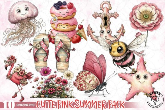 Download Cute Pink Summer Pack PNG - Png Collection