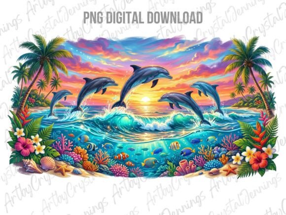 Download Dolphin Sunset Tropical Ocean PNG - Sunset Collection