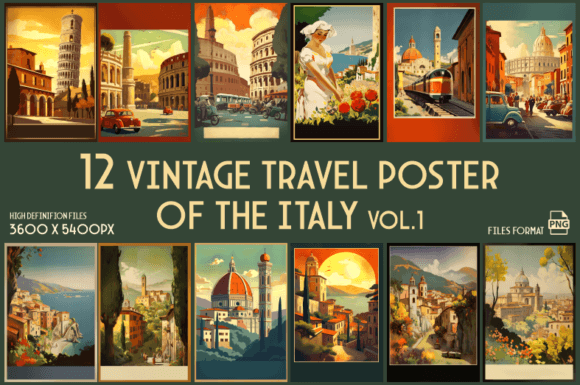 Download Vintage Travel Poster of the Italy - Travel Collection