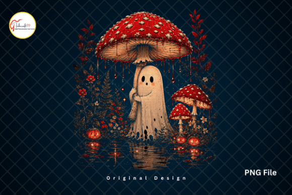 Download Cottagecore Mushroom Spooky Ghost PNG - Png Collection