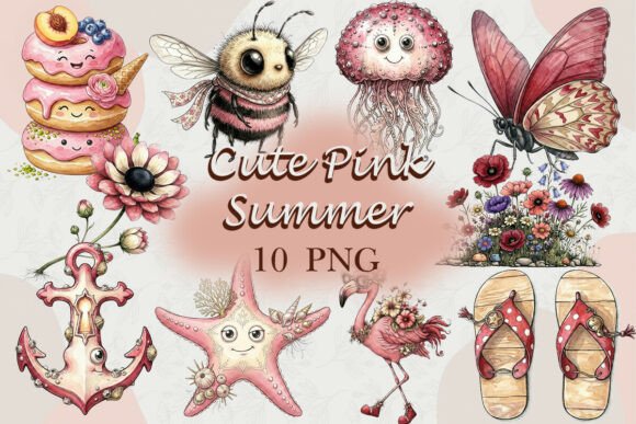 Download Cute Pink Summer Clipart PNG - Png Collection