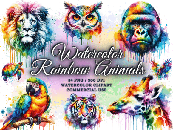Download Rainbow Animals Clipart Cute Animal Png - Png Collection