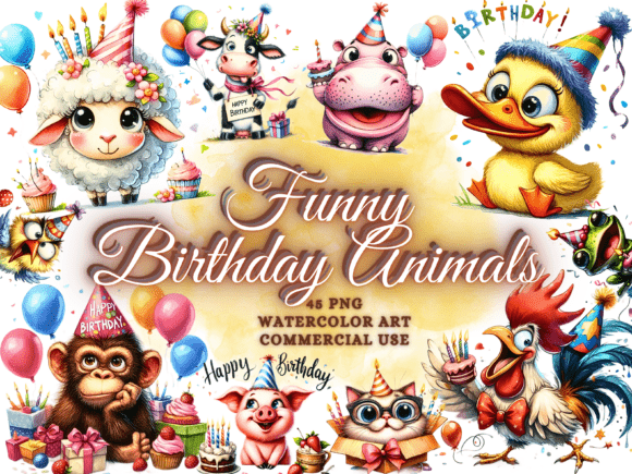 Download Quirky Funny Birthday Clipart Png Bundle - Png Collection