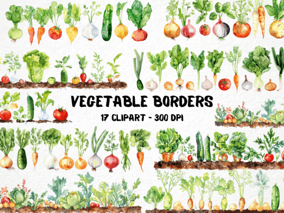 Download Watercolor Vegetable Borders Clipart PNG - Png Collection