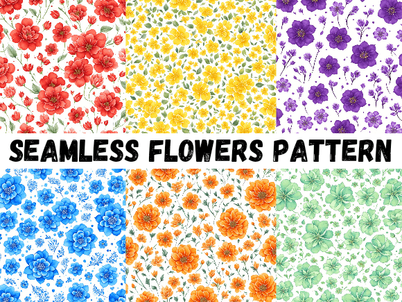 Download Seamless Flowers Background Pattern - Seamless flowers Collection