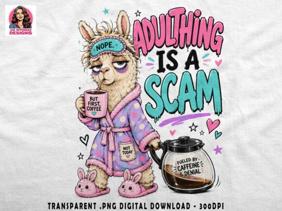 Download Title: Coffee Llama PNG | Scam Quote - Png Collection