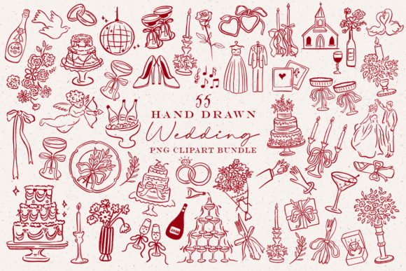 Download Hand Drawn Wedding PNG Clipart Bundle - Png Collection