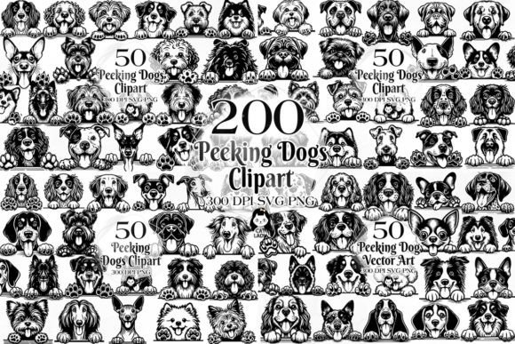 Download 200 Peeking Dogs Vector Art SVG PNG - Png Collection