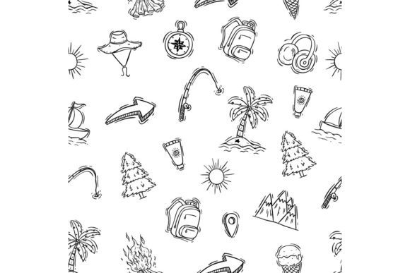 Download Cute Travel Icons Seamless Pattern - Travel Collection
