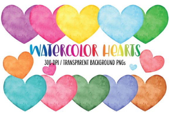 Download Rainbow PNG Watercolor Hearts Clipart - Png Collection