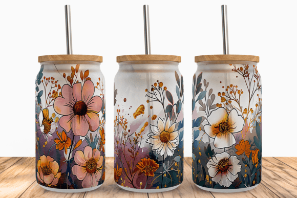 Download Boho Flower 16Oz Libbey Wrap PNG - Png Collection