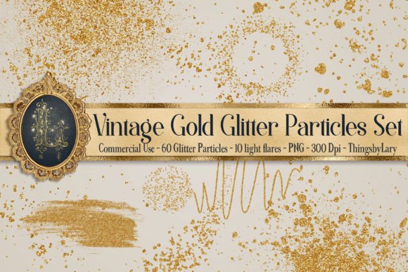Download 70 Vintage Gold Glitter Particles PNG - Png Collection