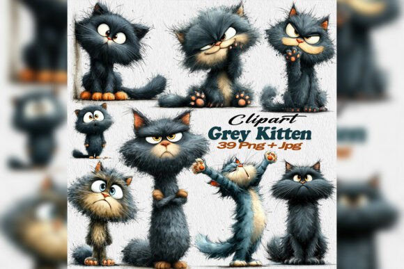 Download Grey Kitten PNG Clipart Cat Emotions - Png Collection