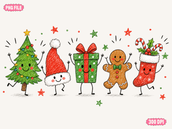 Download Christmas Cute Characters Gift Tree Png - Png Collection