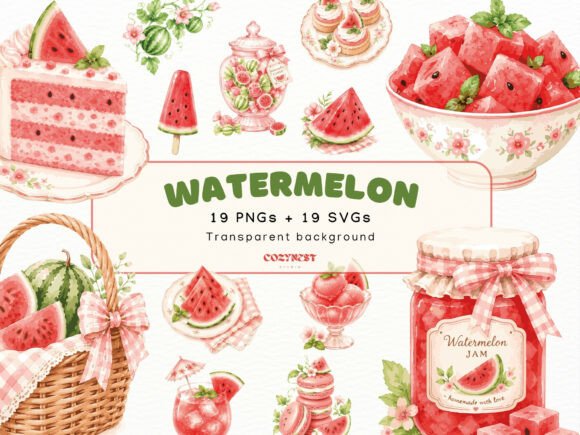 Download Watermelon Watercolor Cliparts, PNG SVG - Png Collection