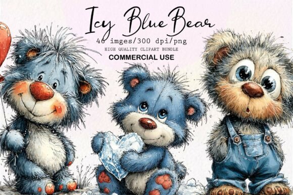 Download Whimsical Icy Blue Teddy Bear PNG - Png Collection