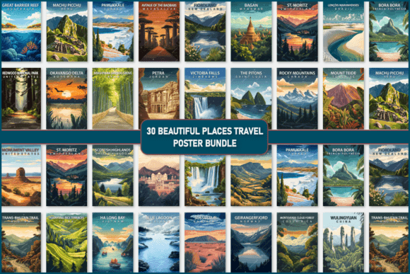 Download Beautiful Places Travel Poster Bundle - Travel Collection
