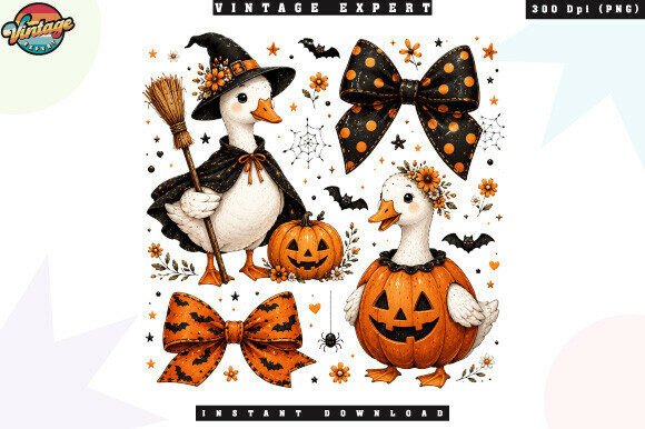 Download Orange Bow Halloween Goose PNG - Png Collection
