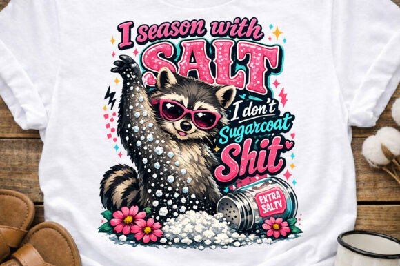Download I Season with Salt Funny Raccoon PNG - Png Collection