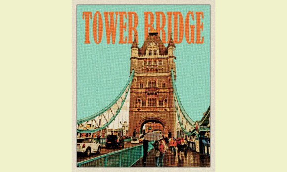 Download Tower Bridge Vintage Travel Poster - Travel Collection