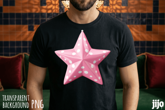 Download Star Pink Polka Pattern PNG - Png Collection