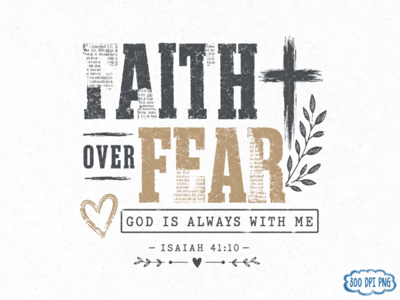 Download Faith over Fear PNG Design, Christian Sh - Png Collection
