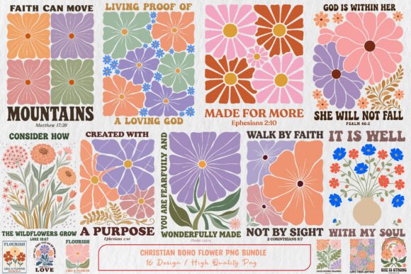Download Christian Boho Flower Png Bundle - Png Collection