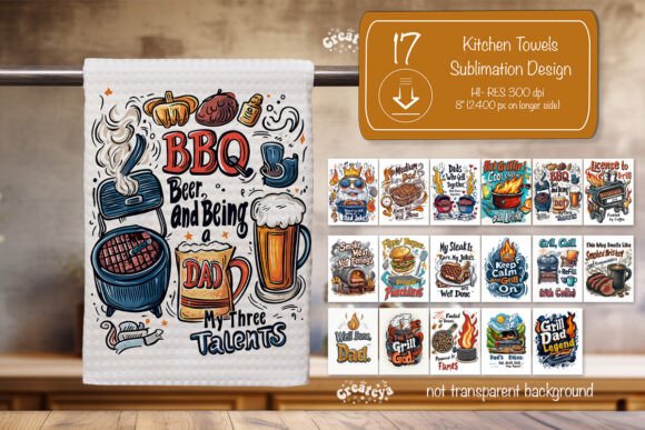 Download BBQ Kitchen Towel Bundle Sublimation Png - Png Collection