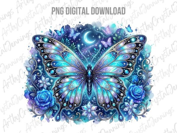 Download Floral Celestial Blue Butterfly PNG - Png Collection