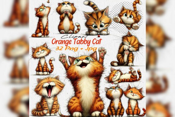 Download Whimsical Orange Tabby Cat Birthday Png - Png Collection