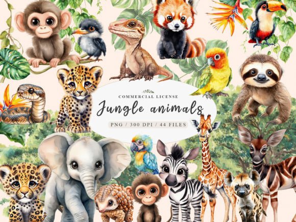 Download Safari Animals Png, Cute Jungle Animal - Png Collection