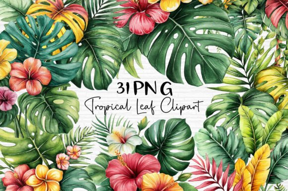 Download Tropical Leaf Clipart PNG - Png Collection