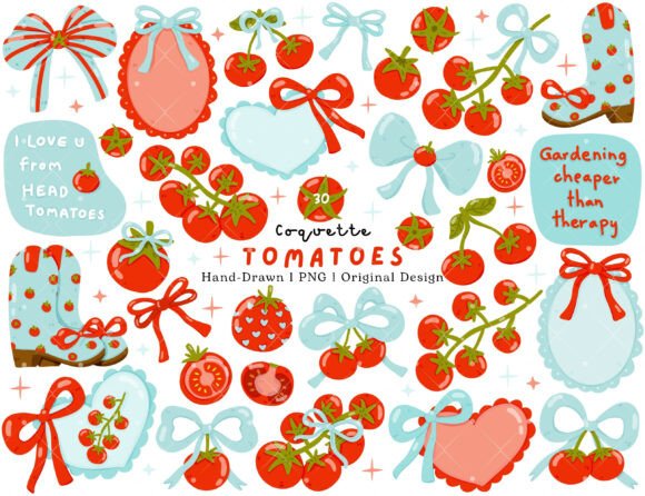 Download Coquette Tomato PNG Garden Clipart DTF - Png Collection
