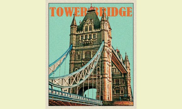 Download Tower Bridge Vintage Travel Poster - Travel Collection