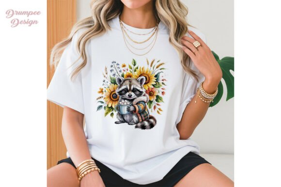 Download Cute Raccoon Fall Flowers PNG Clipart - Png Collection