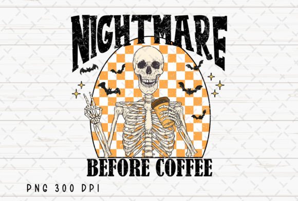 Download Skeleton Retro Halloween Coffee Fall PNG - Png Collection