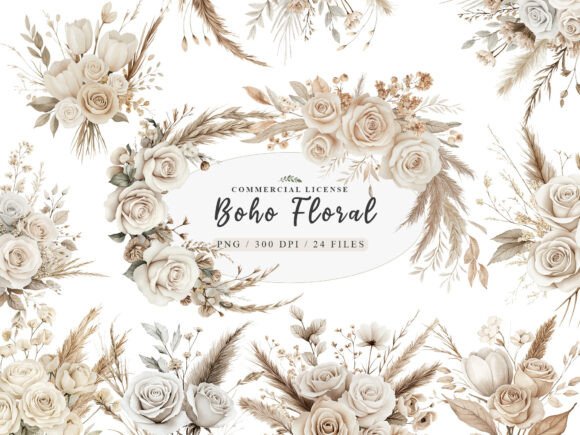 Download Watercolor White Boho Wedding Floral Png - Png Collection