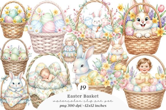 Download Easter Basket Clipart PNG Bundle - Png Collection